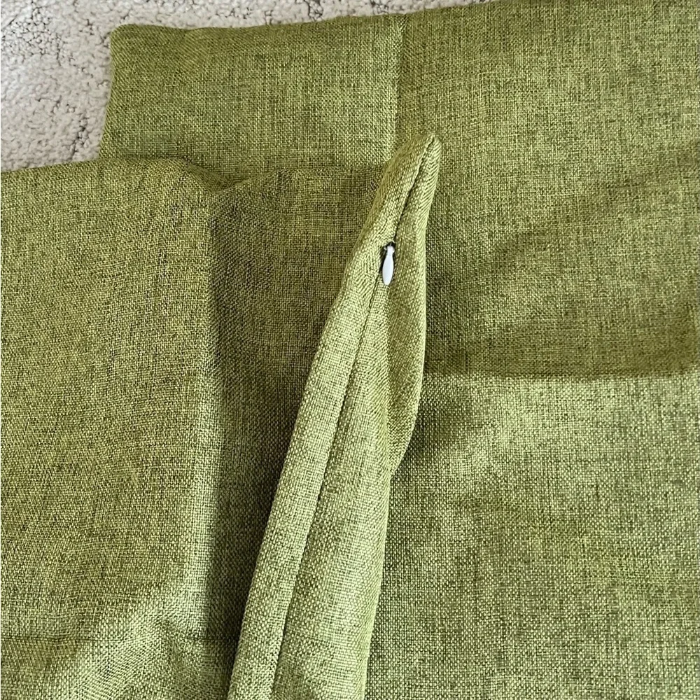 2 NEW Throw pillow covers 16” x 16” green linen look zipper closure